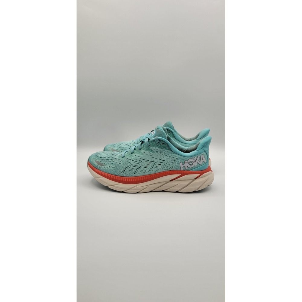 Hoka One One Clifton 8 Womens 6 Blue Aquarelle‎ Running Walking Comfort Shoes